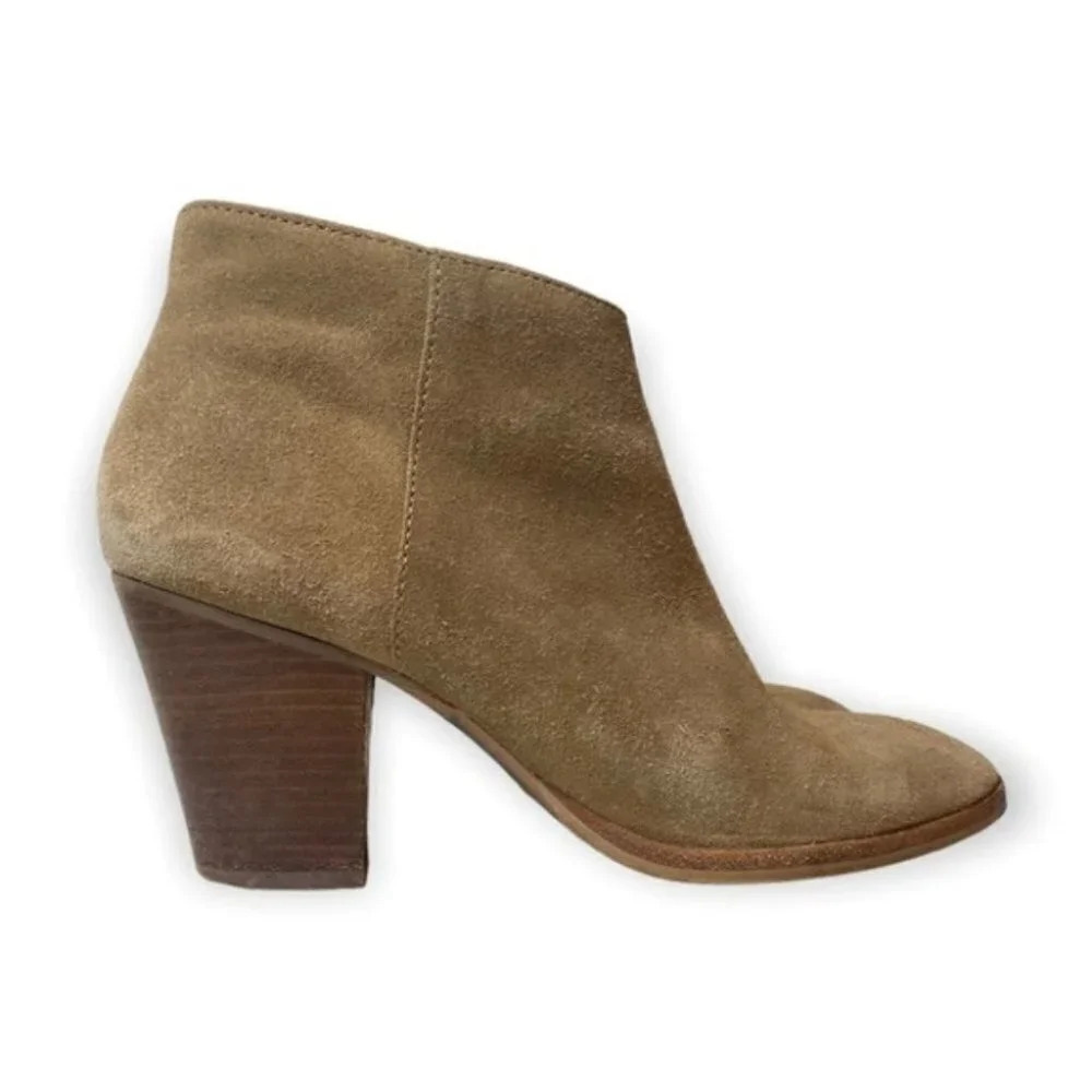 J. Crew Brown Suede Side Zip Ankle Booties